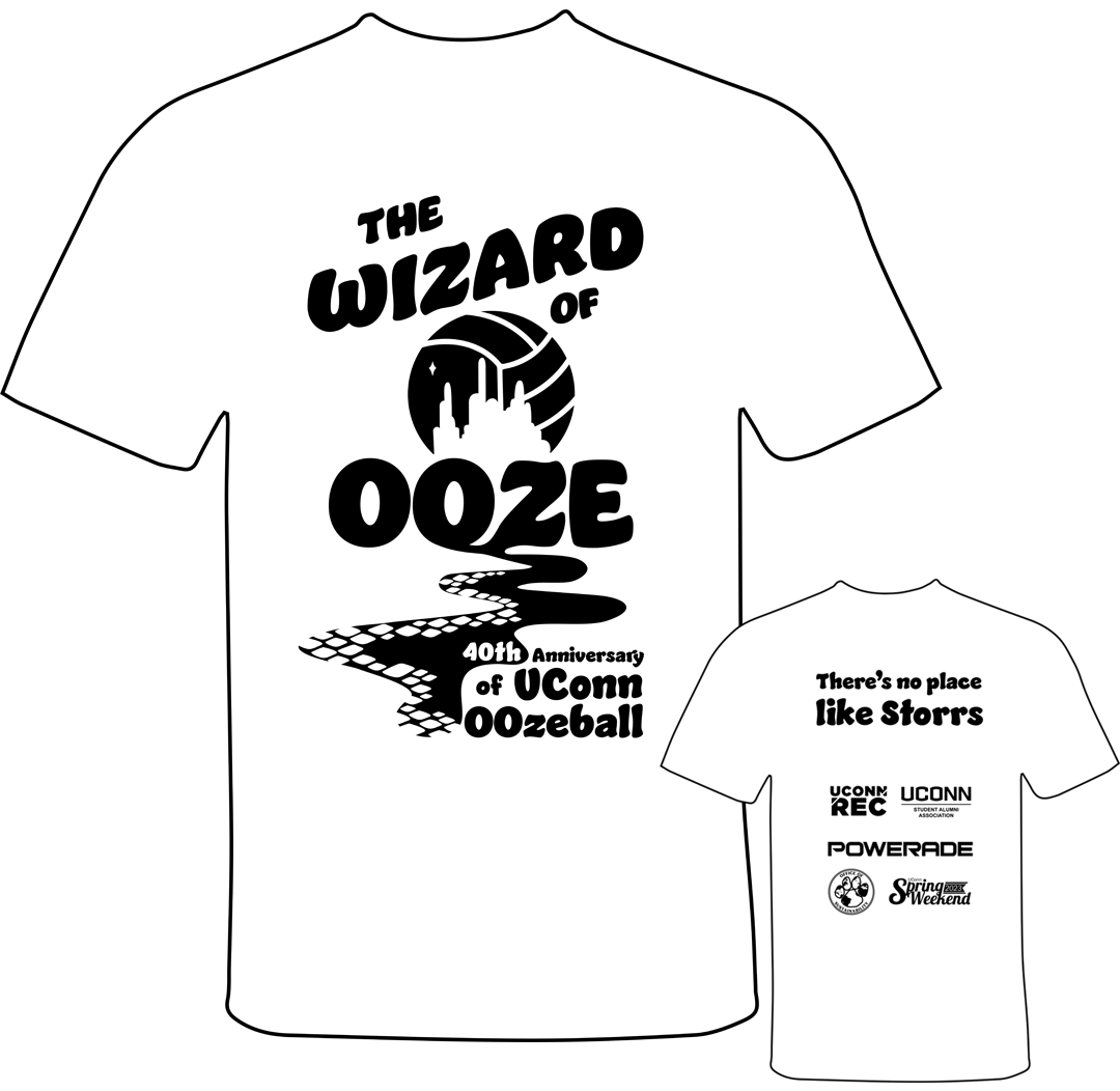 a mockup of a graphic t shirt with the wizard of ooze logo